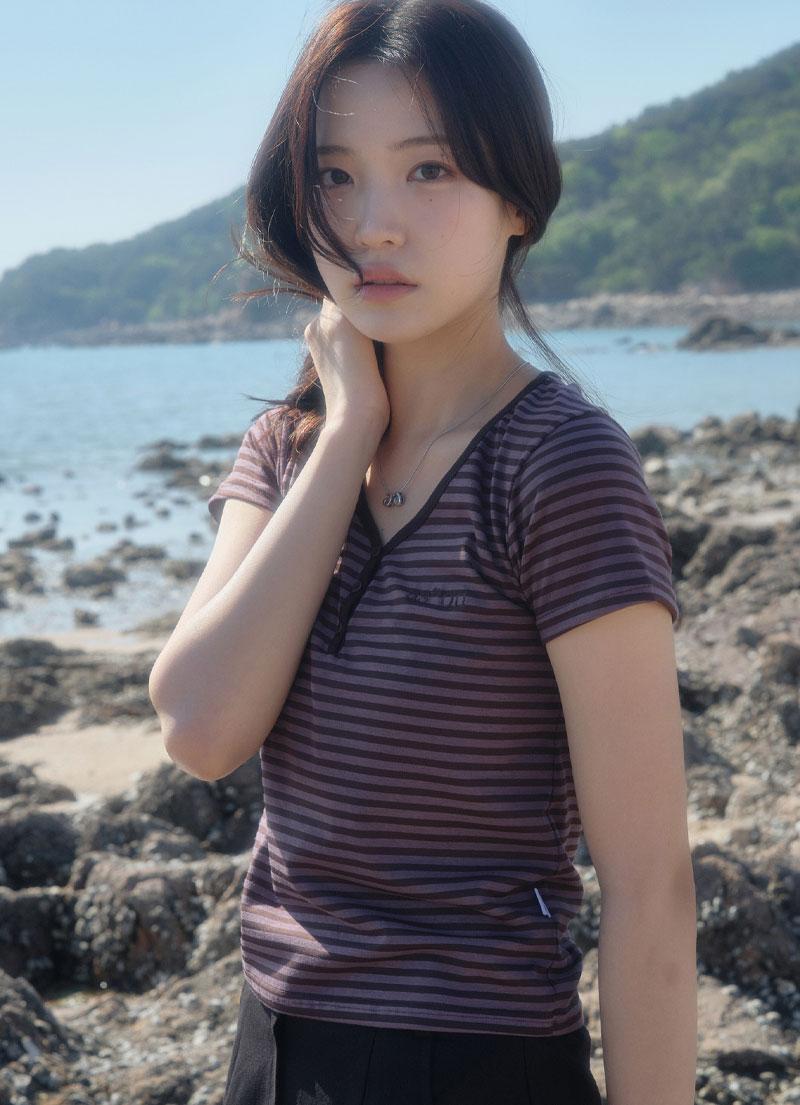 CANDY STRIPE T / PURPLE