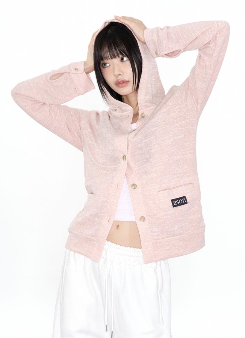 SUNDAY HOOD CARDIGAN / PINK