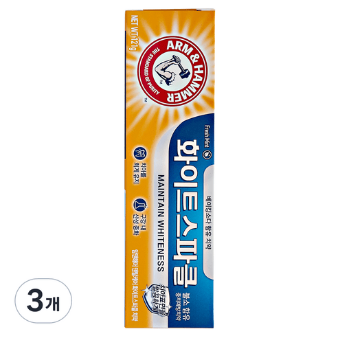암앤해머 덴탈케어 화이트스파클 치약, 121g, 3개 - 치약 | 쿠팡
