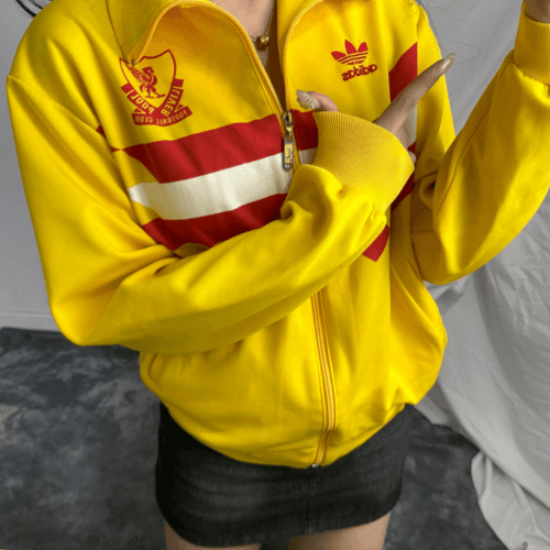 90-00s 아디다스 리버풀 블록코어옐로우 희귀저지 집업(L)