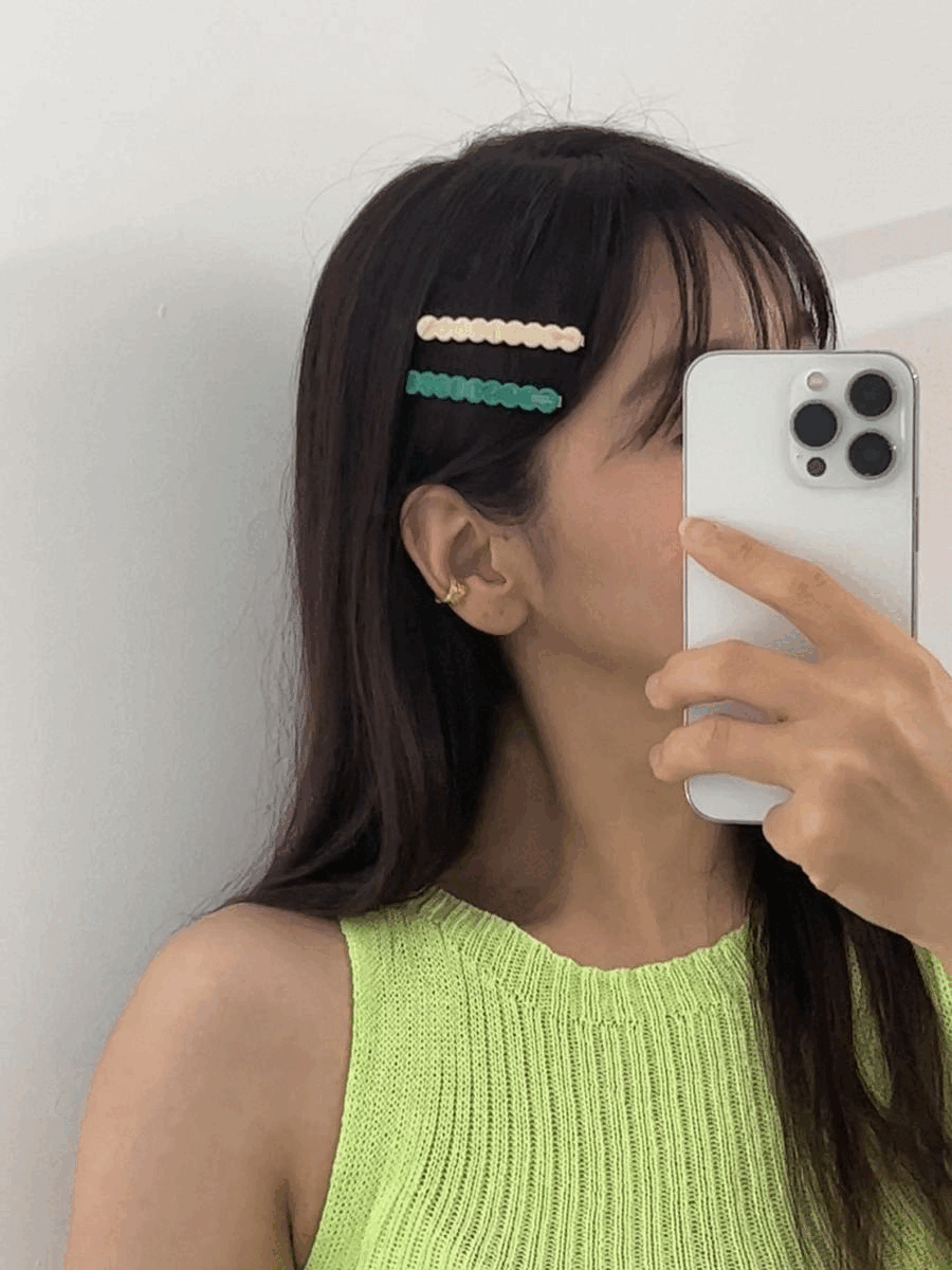 ((당일발송❤️))프랑스핀 도트 컬러 실핀 앞머리핀