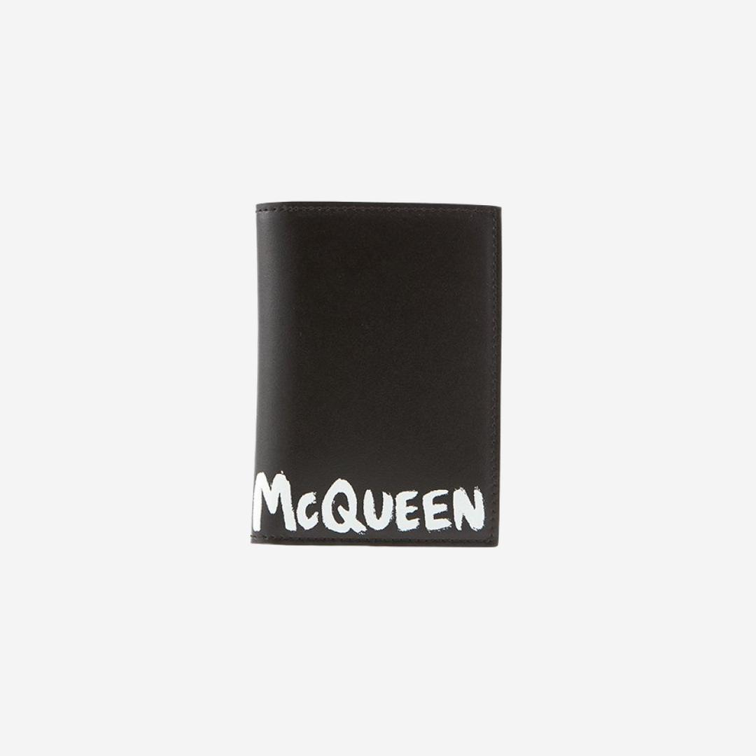 Alexander McQueen Graffiti Card Holder Black White