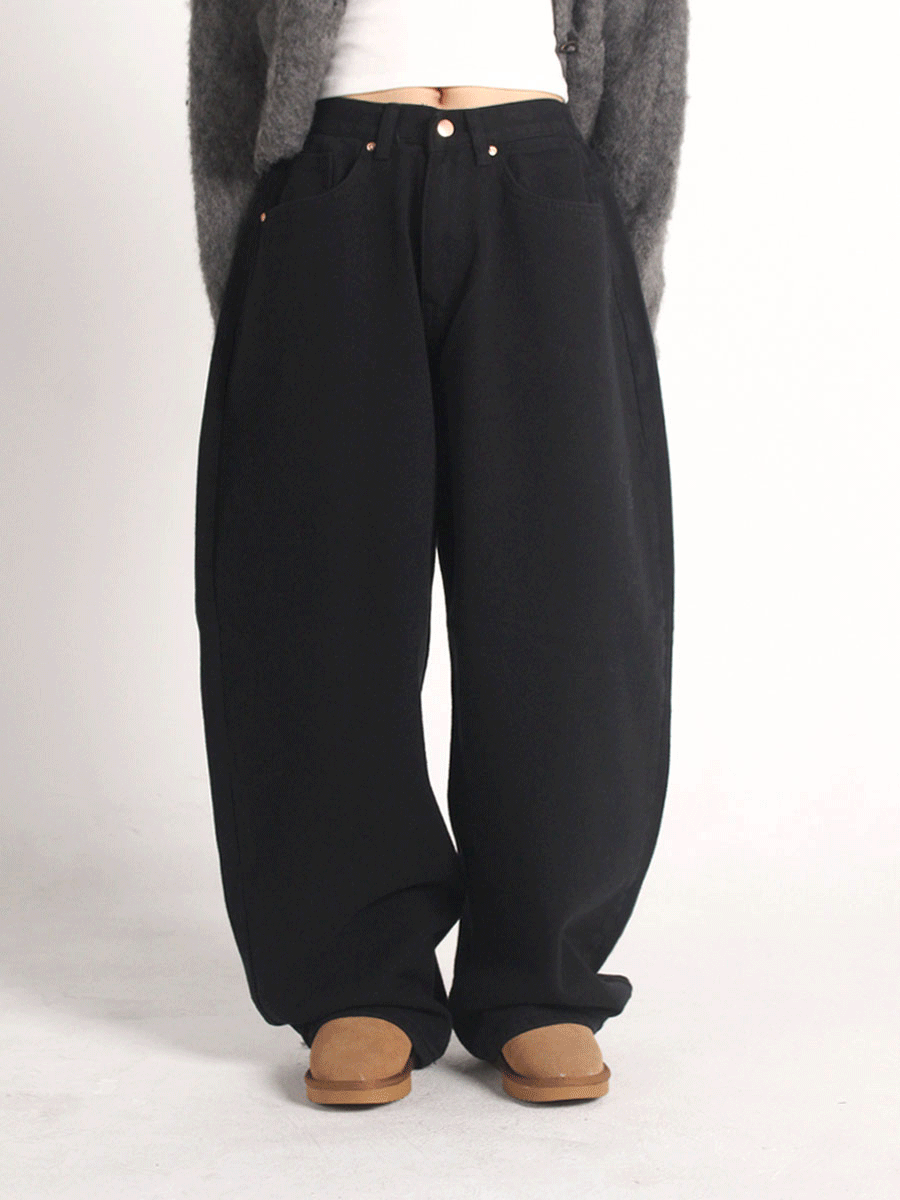 데이앤코드 (기모) 5color 뒷밴딩 메가 루즈 와이드 팬츠