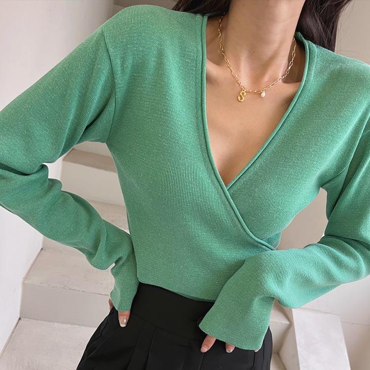 무드 랩 린넨 니트