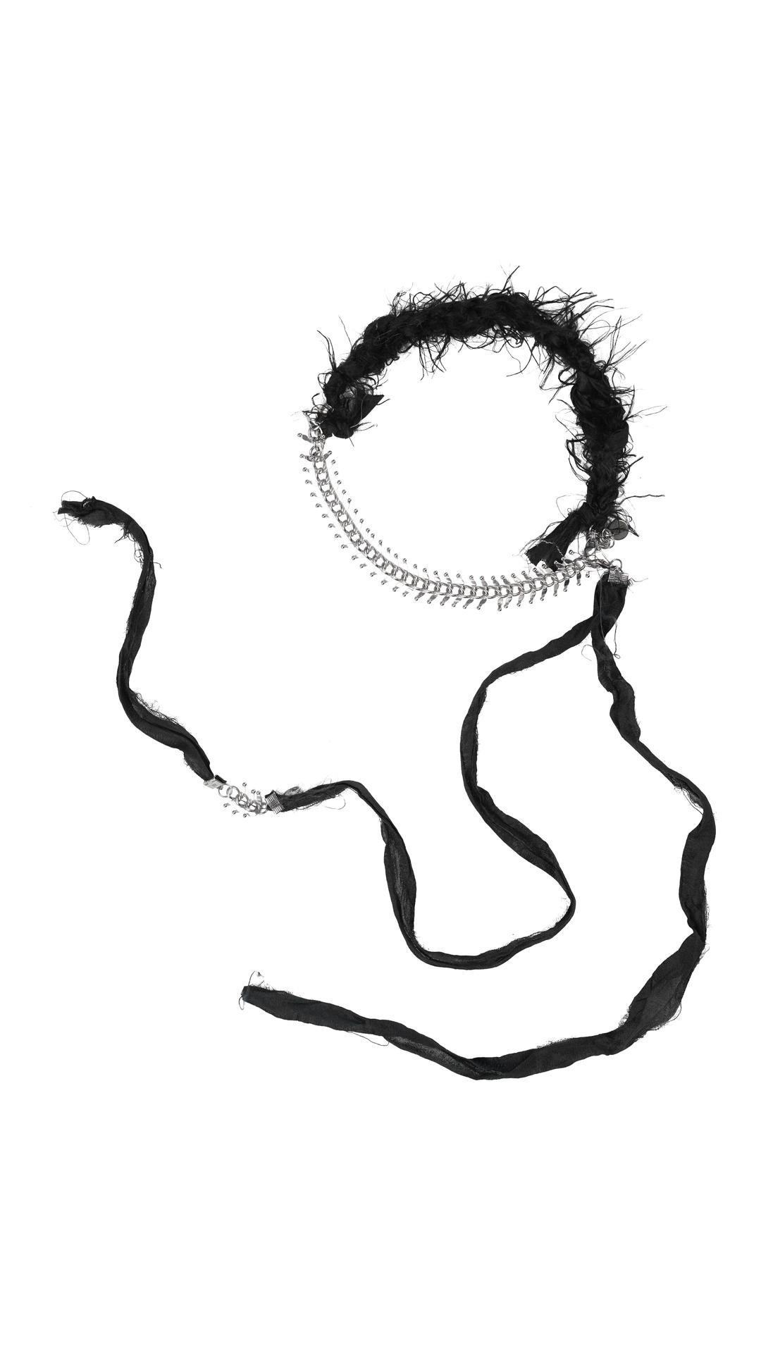 [ruru] ROUGH SCARF NECKLACE (BLACK)