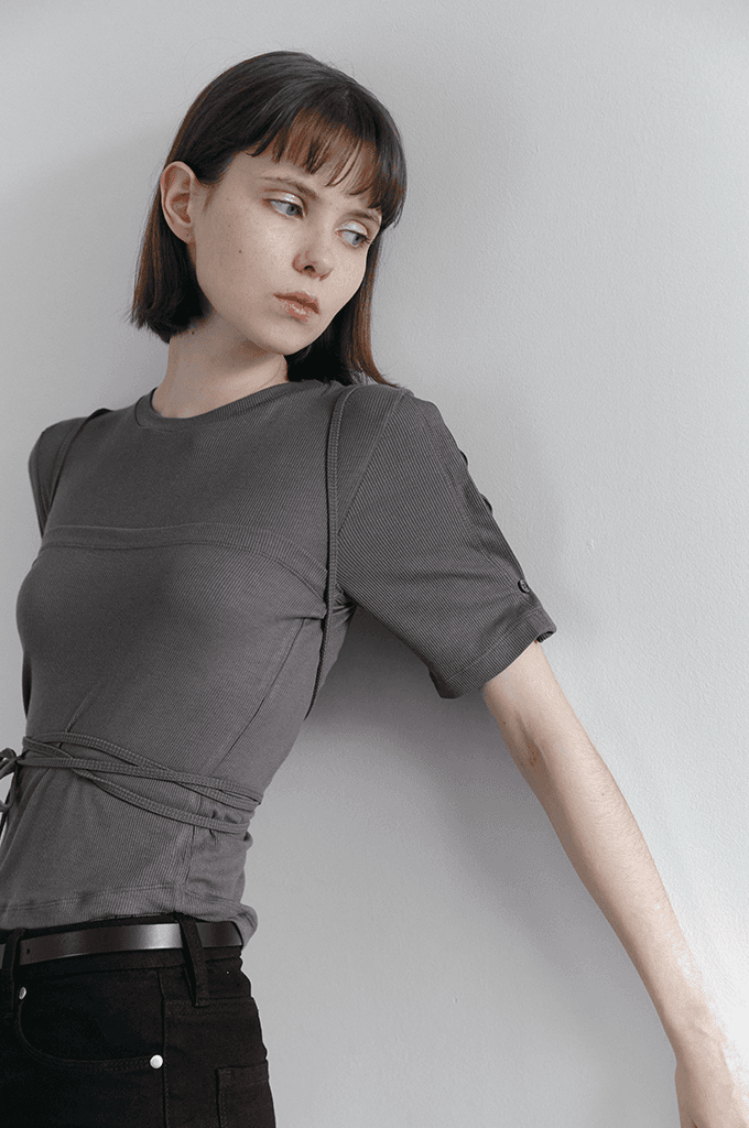 Strap golgi bustier(Charcoal)