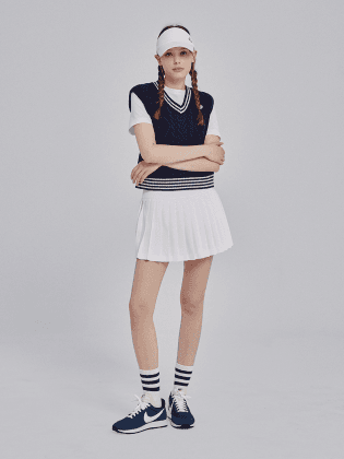 Pleats tennis skirt_WH