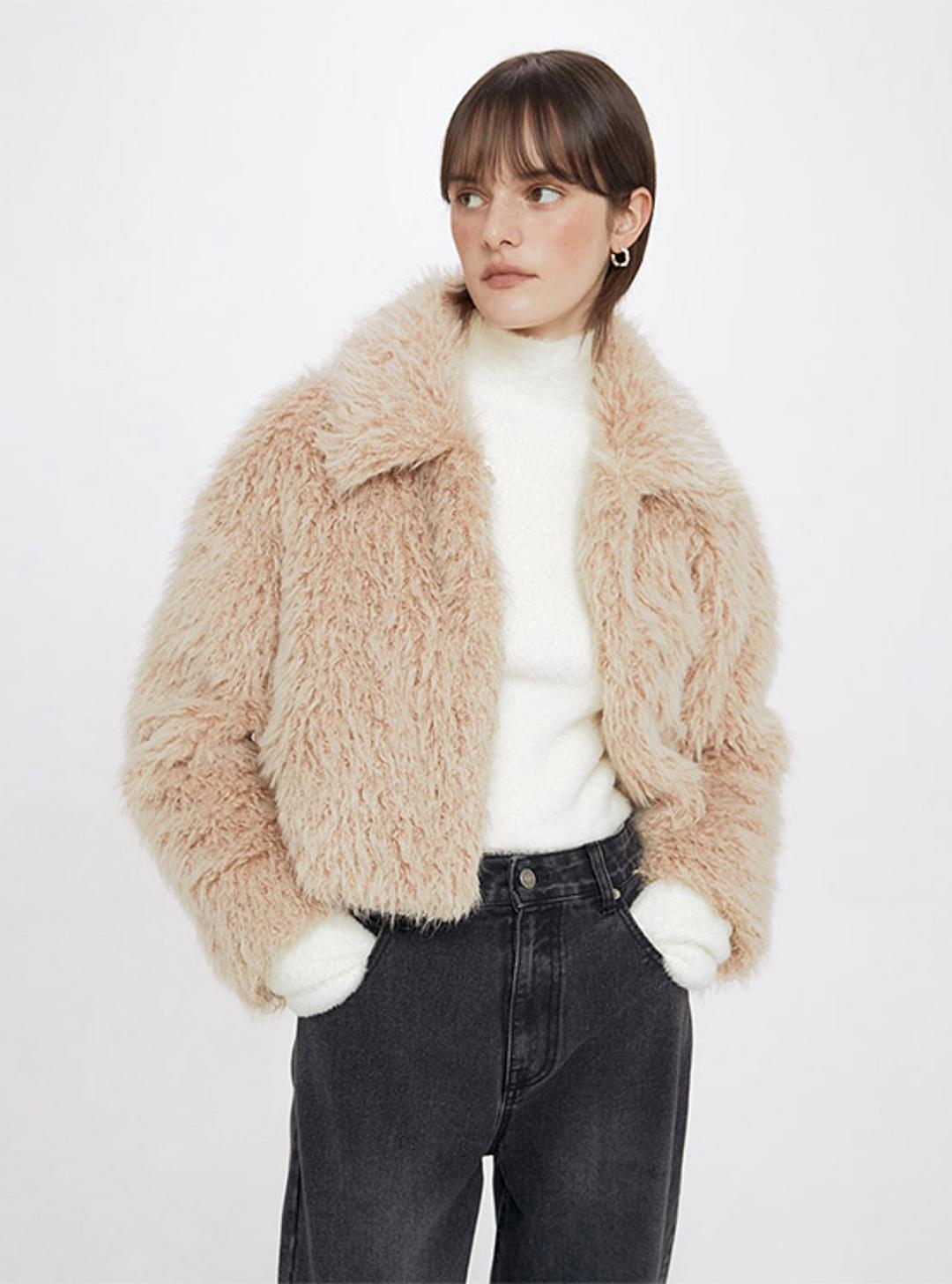 Fur Jacket in Beige VW3WJ030-91