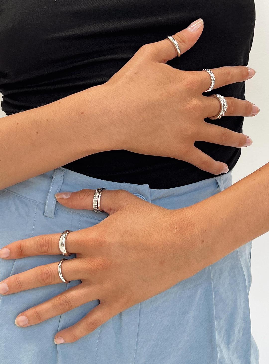 Strait Ring Pack Silver - RING SIZE 6 / Silver