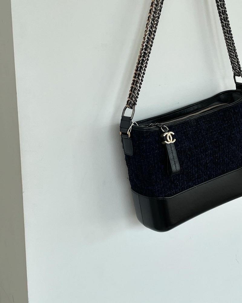 샤넬 25번대 네이비 트위드 가브리엘 호보백 라지