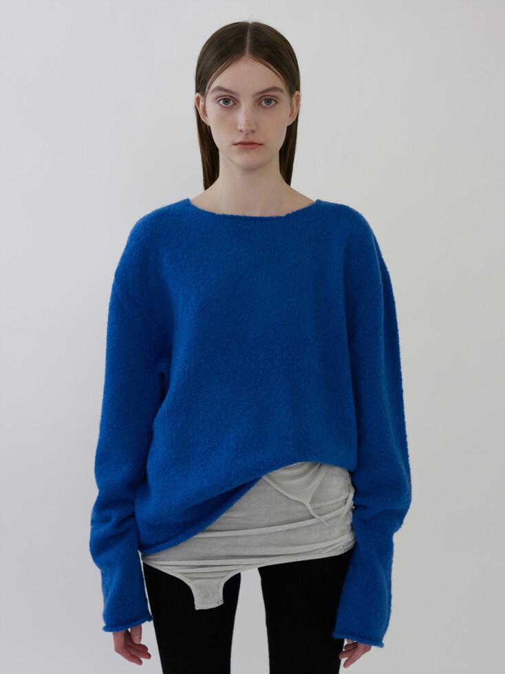 WOOL OVERSIZED SWEATER - BLUE