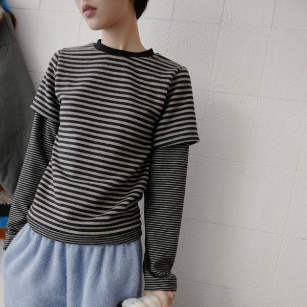 stripe soft layered T (2c)