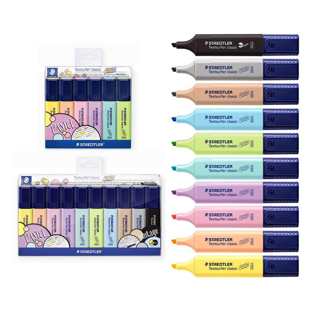 스테들러 안번지는 텍스트서퍼 파스텔형광펜 6색, 10색