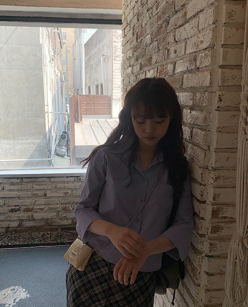 데일리마켓 cropped sleeve shirt / 2color