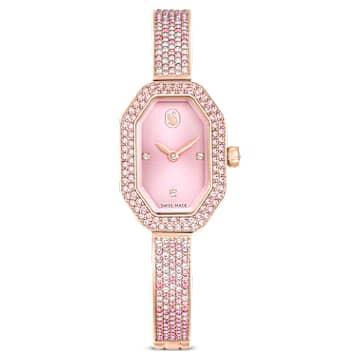 Dextera 뱅글 워치, 스위스 메이드, 핑크, 로즈골드 톤 플래팅