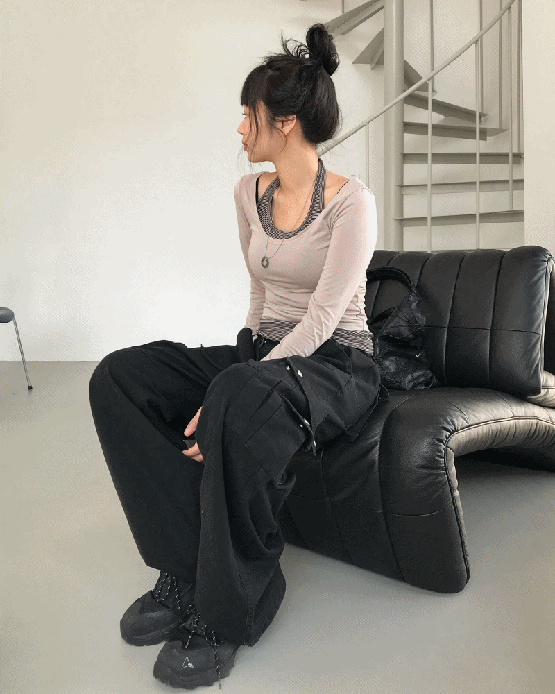 노어슨 HALTER LAYERED SLEEVE T