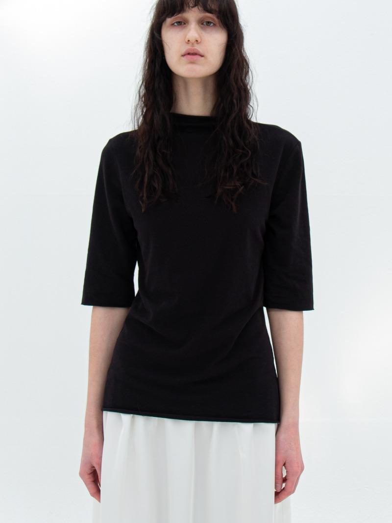 5th / Mock neck thin t-shirts (black, white)