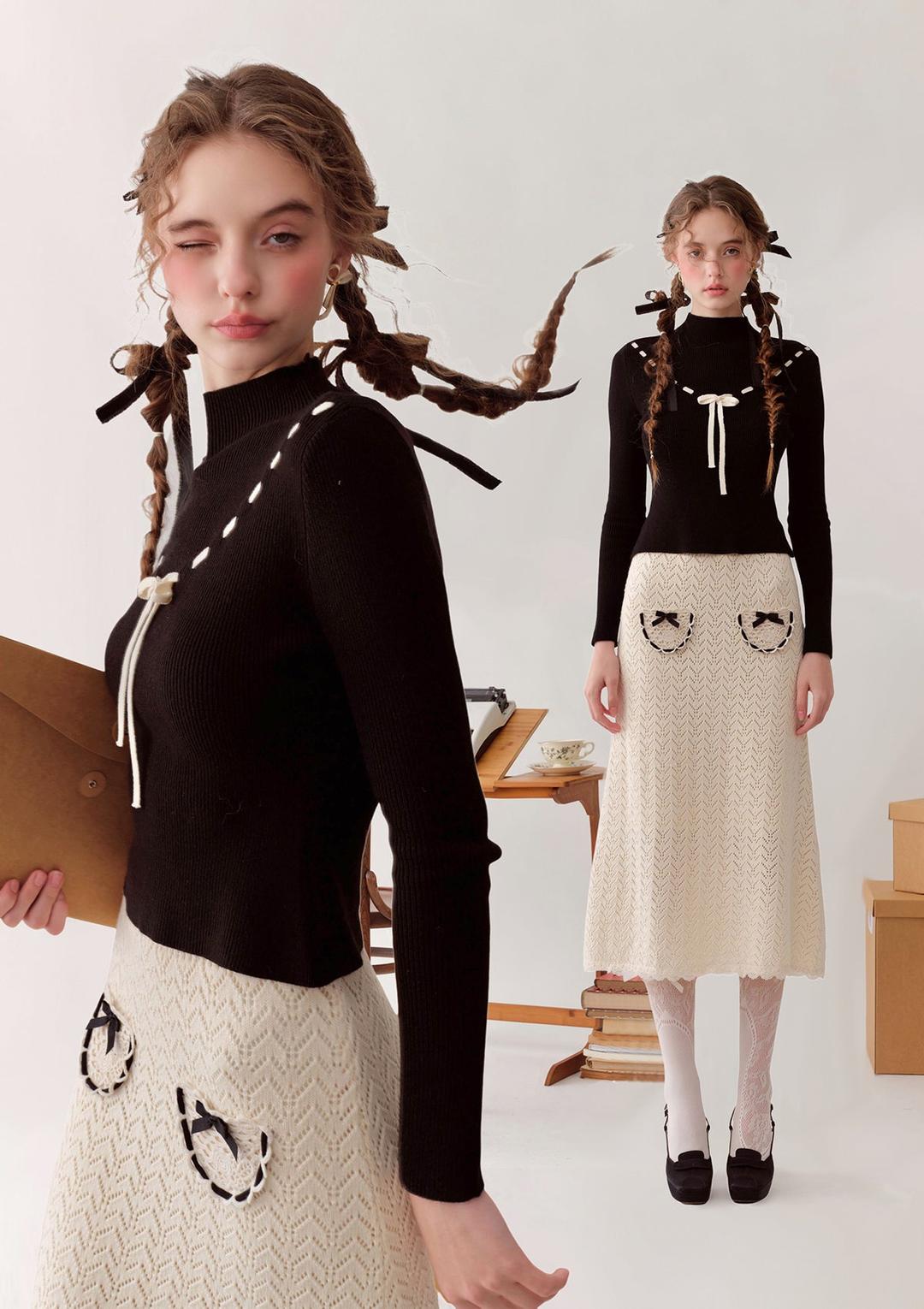 Blackberry Post Office Knit Skirt - Short / M