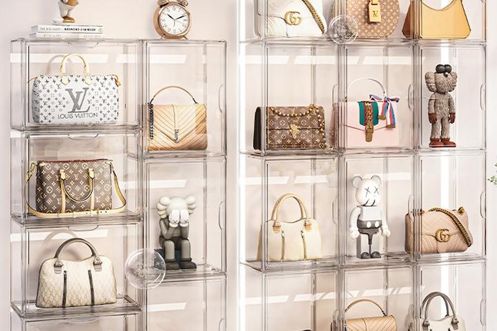 초특대형 추가! 3size 가방보관함 투명 정리함 수납함 책정리 쇼케이스 UV 자외선차단