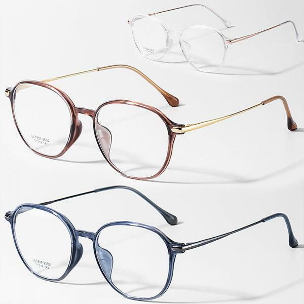 (현대Hmall) 파라폭스 고품격 타원형 투명 무테 얇은 뿔테 메탈 패션 안경테 남자 여자