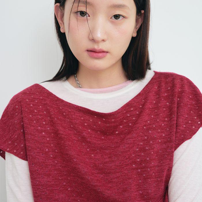 Blank Dot Knit Top (Fuchsia)