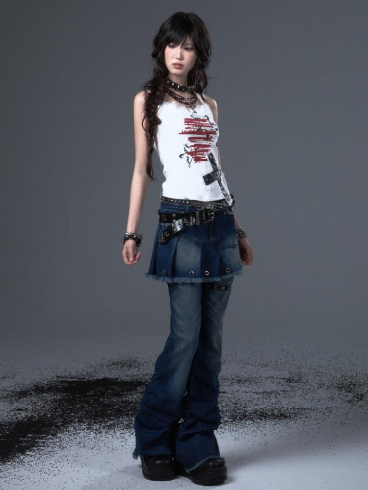 Lost Back Garden Two piece flare skirt pants