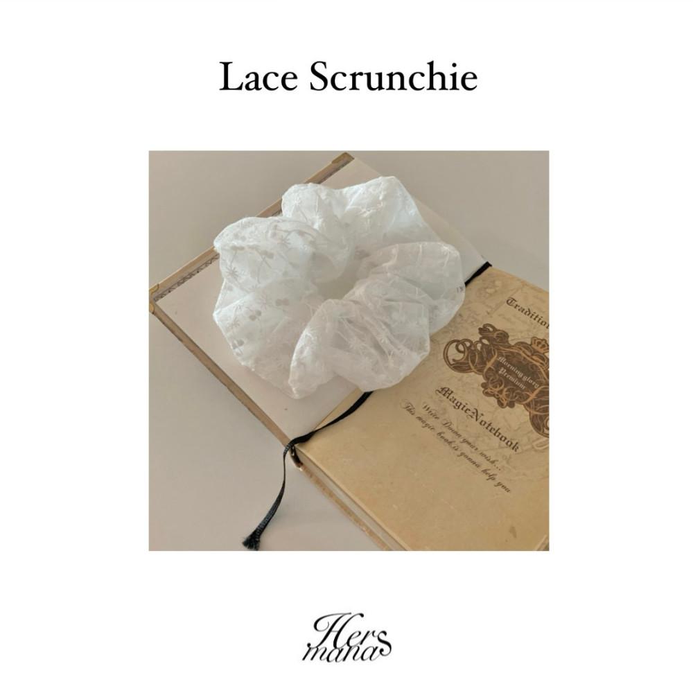 [에르마나스] 자체제작 레이스 스크런치 헤어슈슈 곱창끈
