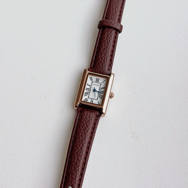 [단독공구/명품퀄] 천연소가죽 스퀘어 손목시계