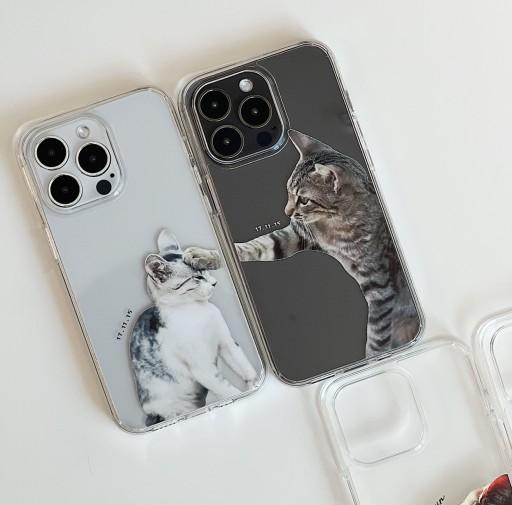 (1+1/각인)(맥세이프)젤하드 냥냥 커플 폰케이스