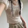 lace pufff top (3color)