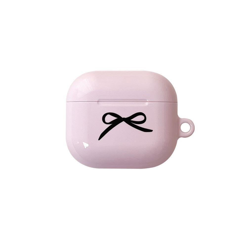 리본 유광 에어팟 케이스(핑크)