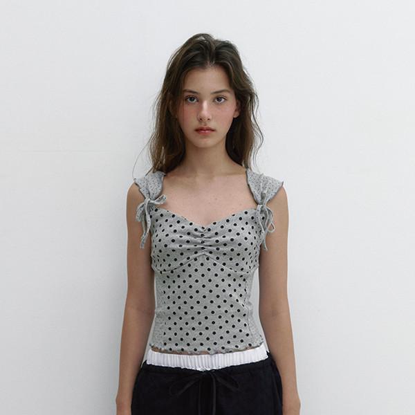 DOT RIBBON T (MELANGE GREY) (5월 7일 예약배송)