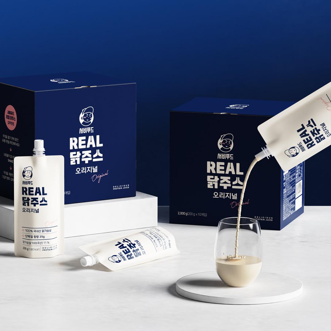 [1회구매] 서비푸드 리얼 닭주스 오리지널 200g / 단백질35g단백질보충제 닭가슴살 쉐이크 / 1세트 10개입