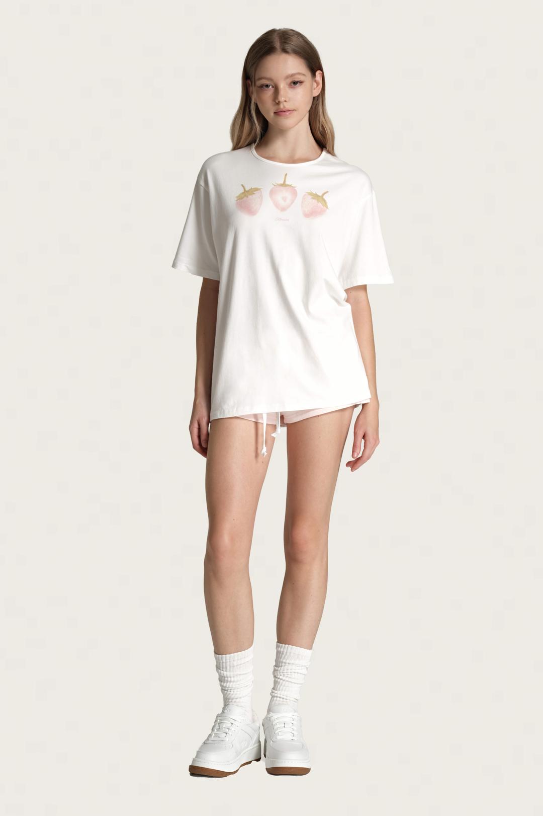 Pink strawberry pastel loose top