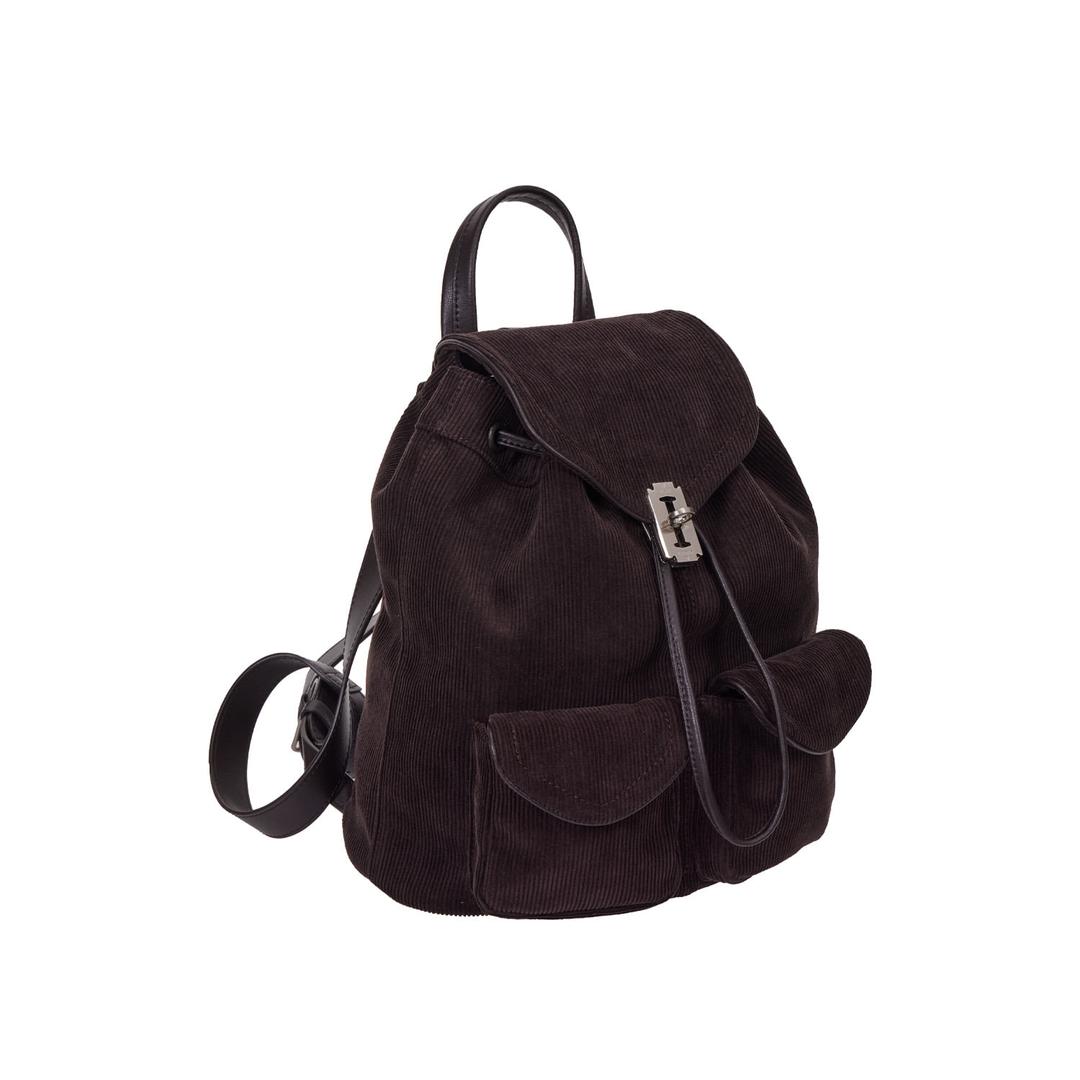 Occam Doux Double Pocket Corduroy Backpack M (오캄 두 더블 포켓 코듀로이 백팩 미듐) Choco Brown