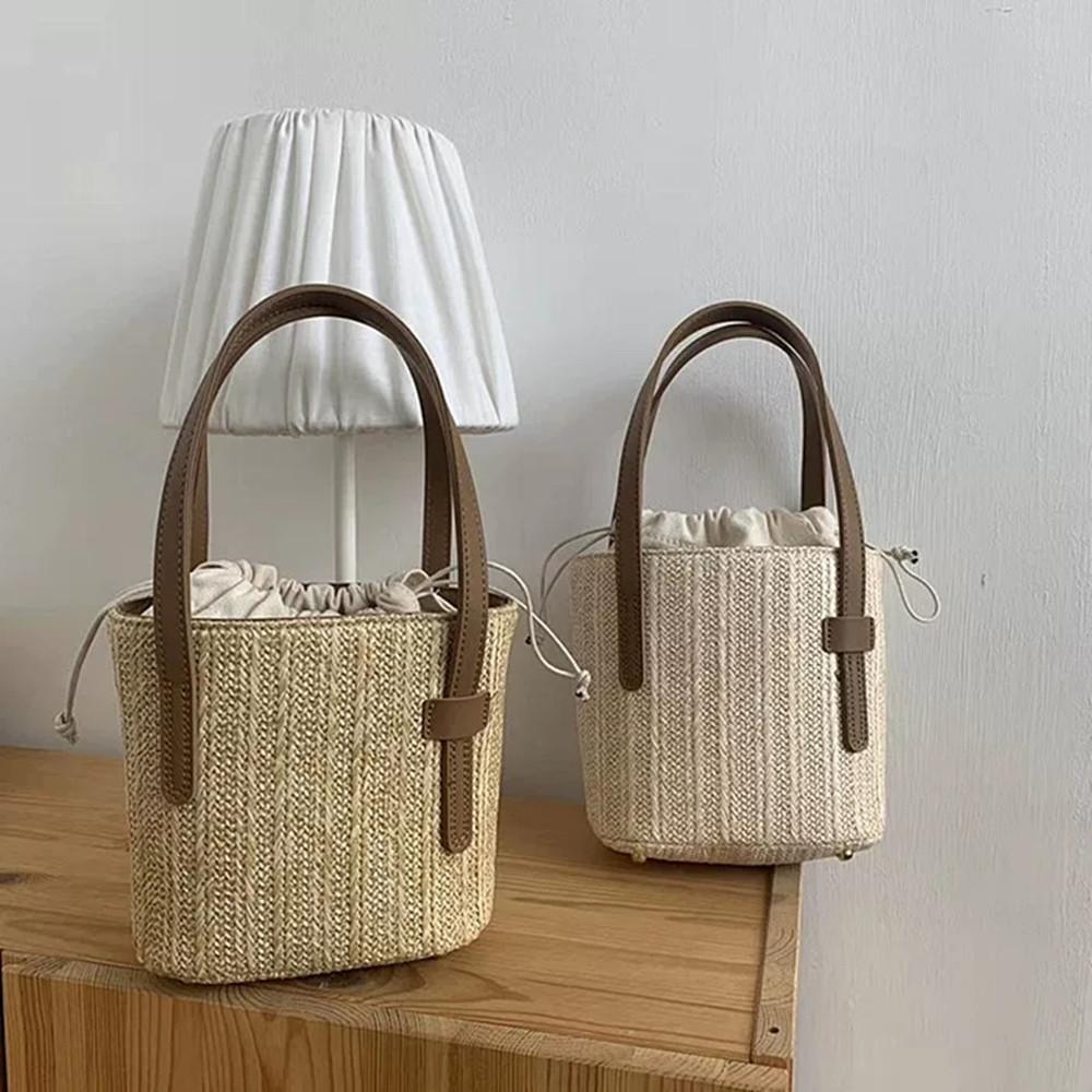 버킷 라탄 백 토트 크로스 가능 여름 바구니 가방
