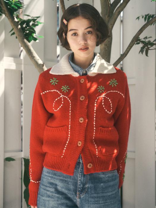Wendy Hand Embroidery Cardigan [3COLOR]