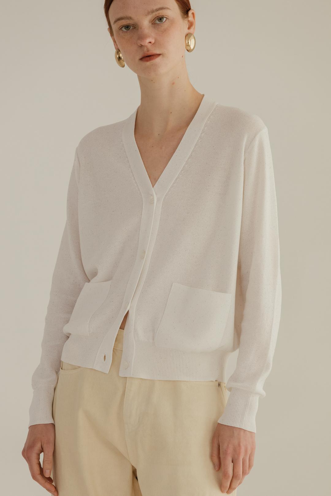 SUMMER SPANGLE CARDIGAN - OFF WHITE