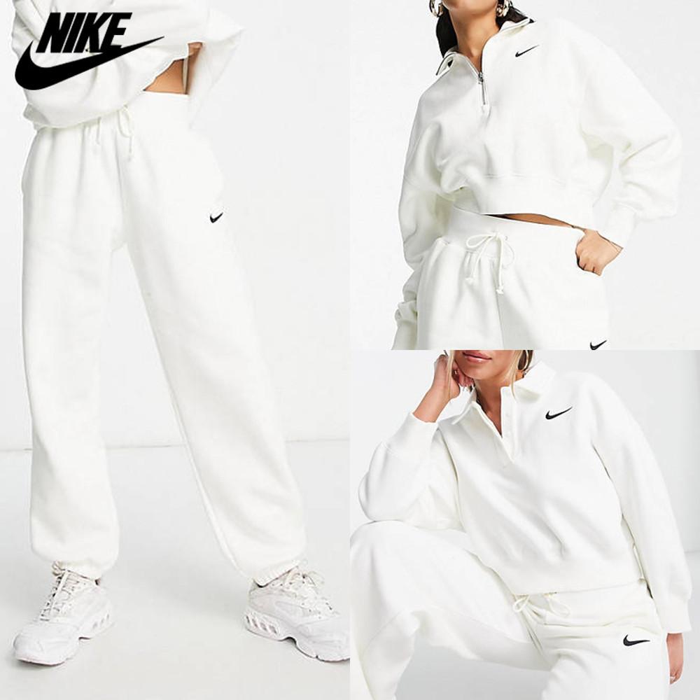 나이키 미니 스우시 조거팬츠 크롭 맨투맨 트레이닝복 세트 세일 화이트