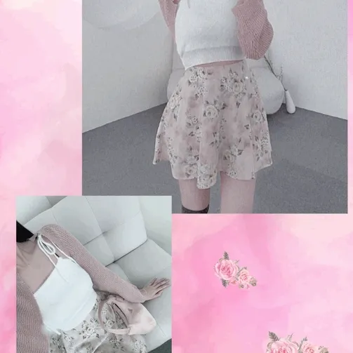 Lovely! (속바지내장) 빈티지 플라워 스커트