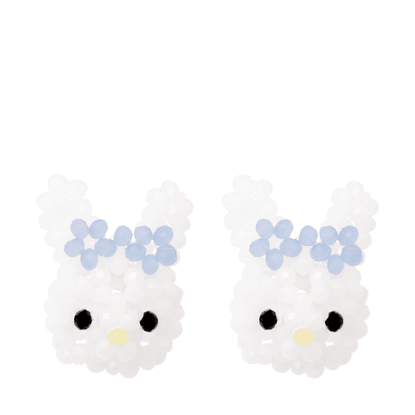 Rabbit Beads Earrings (White)