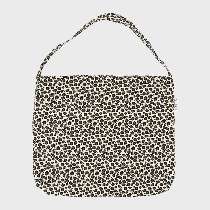 LEOPARD CORDUROY ECO BAG-WHITE