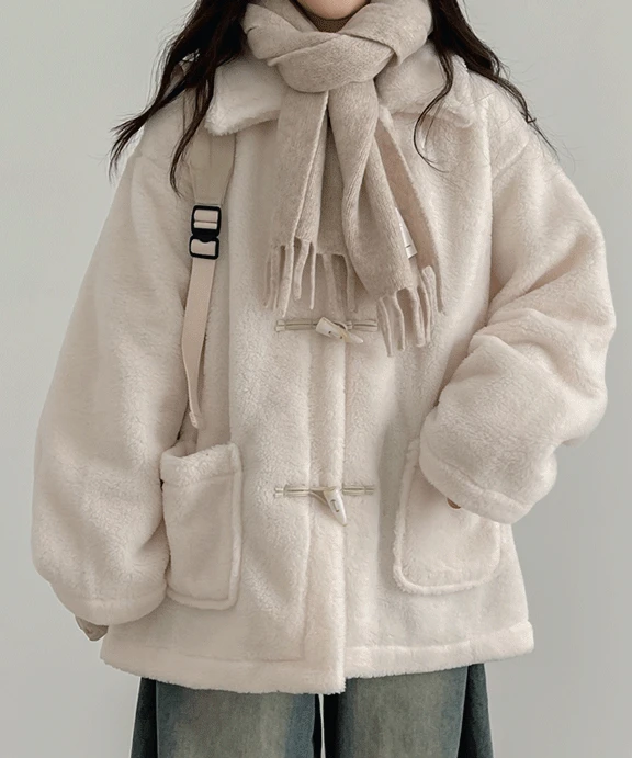 [국내생산/몽글양털]겨울이 양면 밍크 하프 코트