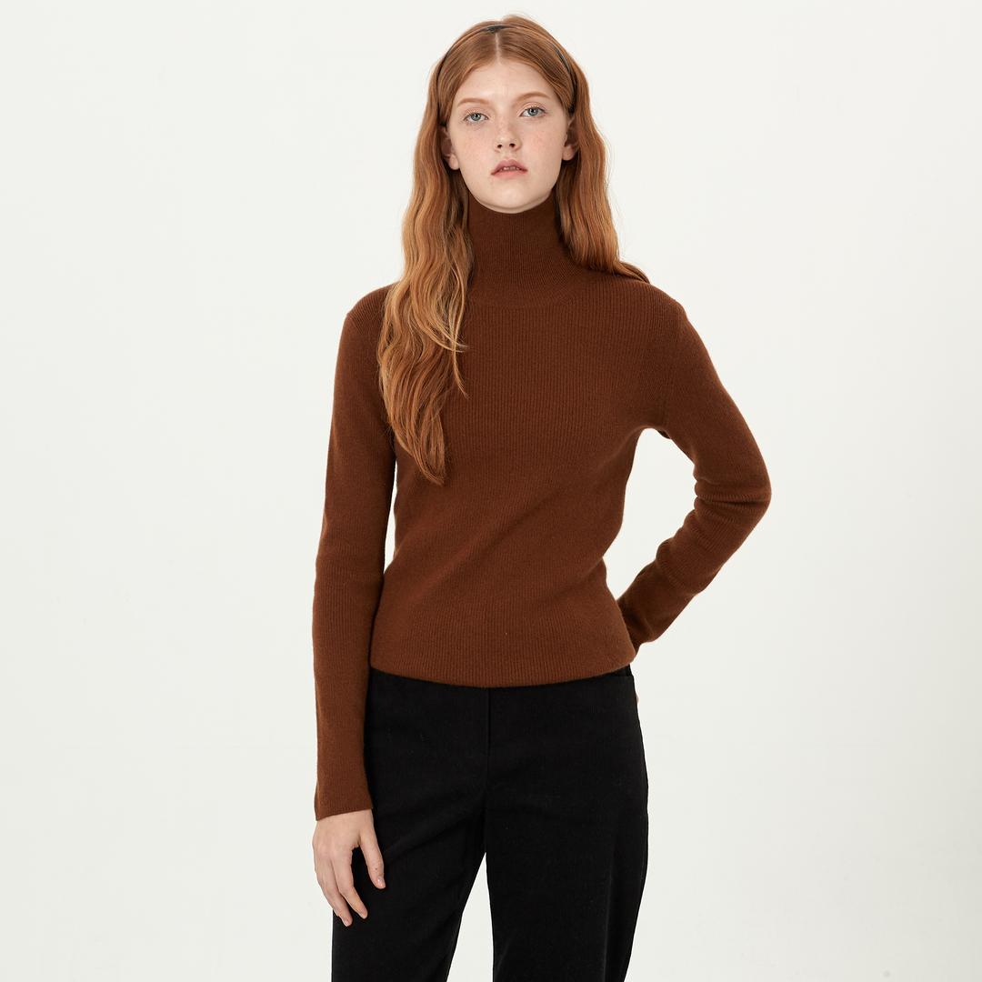 캐시미어 터틀넥 골지 니트