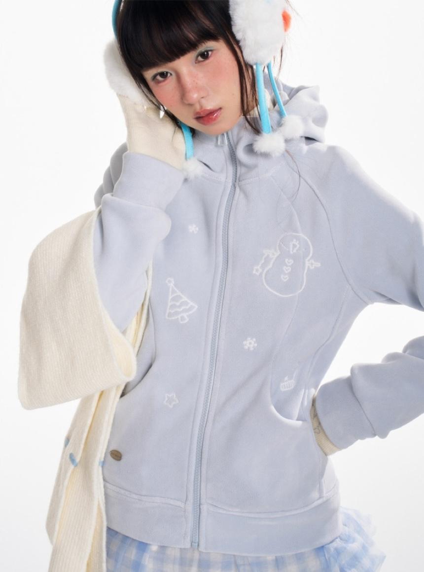 BETWEENAND Slim Fit Line Hoodie Jacket (2color)