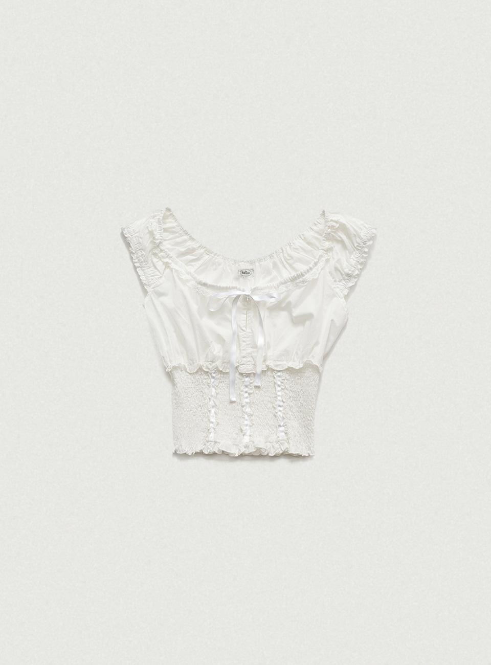 Petunia Smocked Blouse_White