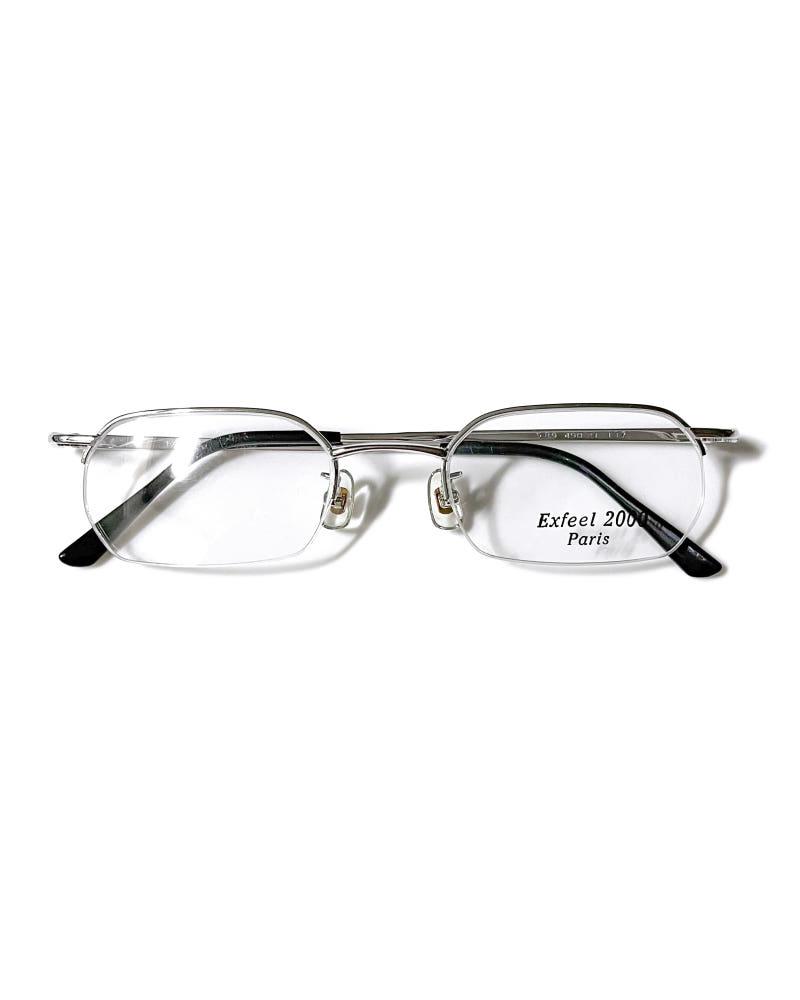 [중고] EXFEEL 실버 반무테 안경