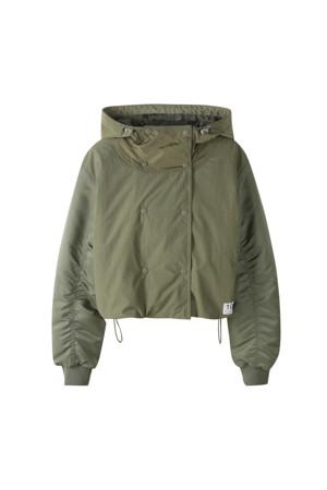[RE;CODE 여성] Two Buttons Midi Hoodie Jumper