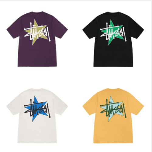 스투시 Stussy 반팔 스타 피그먼트 다이드 티셔츠 내츄럴 1904944