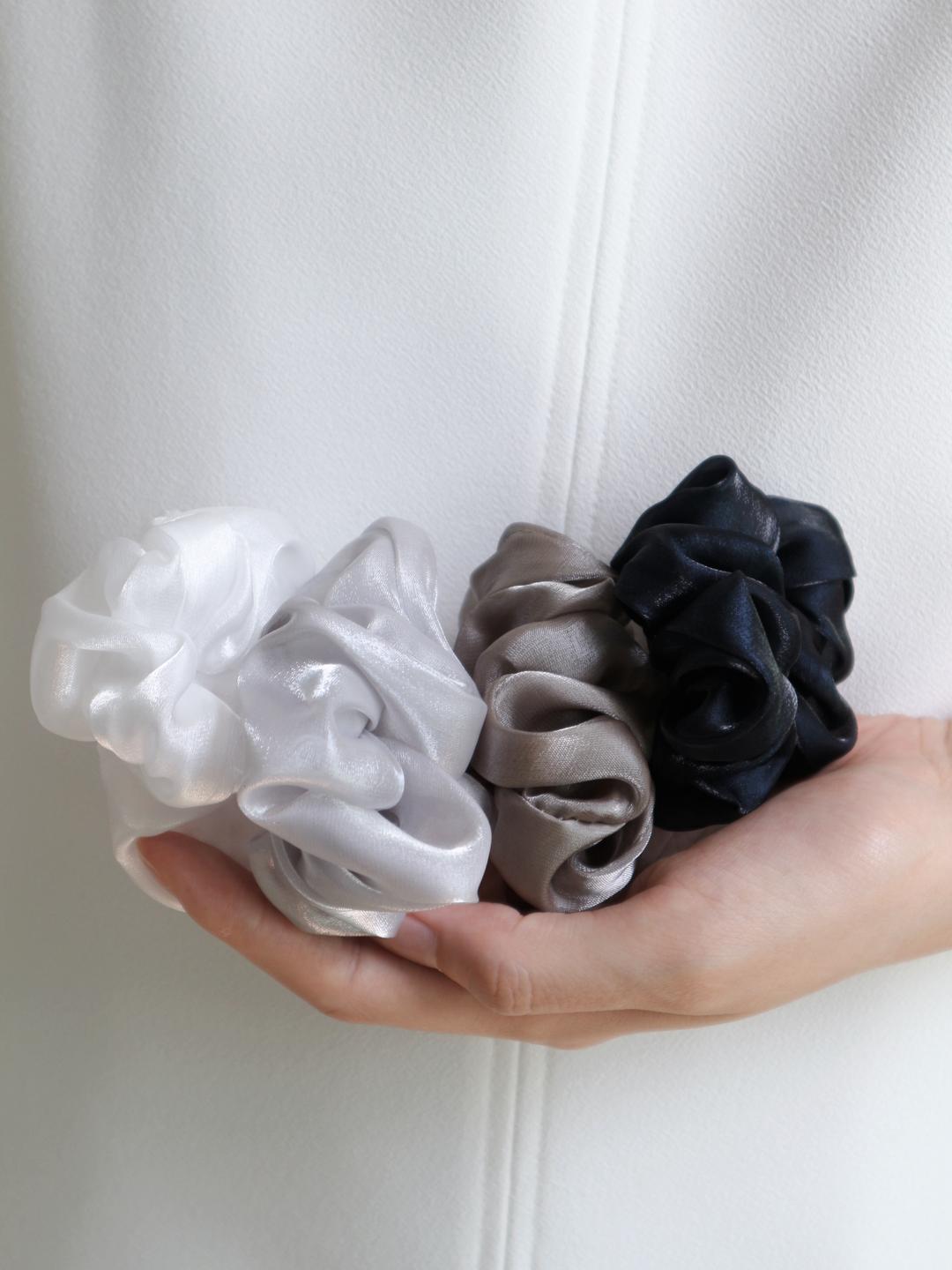 NOCTURN SILK ORGANZA MINI SIZE SCRUNCHIE (4COLOR)